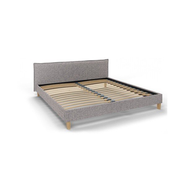 Hall polsterdatud kaheinimese voodi koos võrega 200x200 cm Tina - Ropez