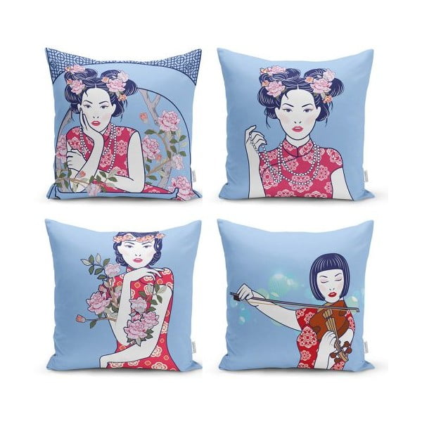 4 dekoratiivse padjakoti komplekt Eastern Culture, 45 x 45 cm - Minimalist Cushion Covers