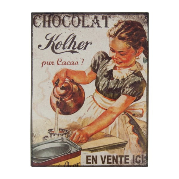 Plechová cedule Antic Line Chocolat, 35 x 37 cm