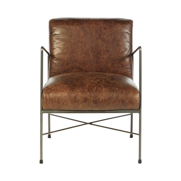 Pruunist nahast tugitool Hoxton - Premier Housewares-image-2