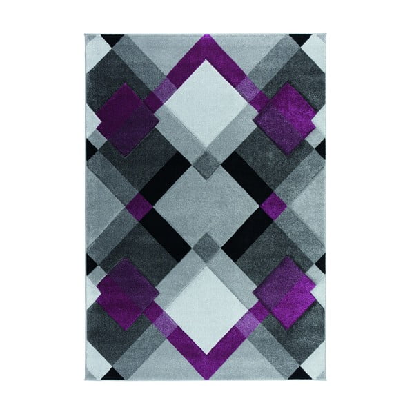 Šedo-fialový koberec Flair Rugs Nimbus Purple, 80 x 150 cm