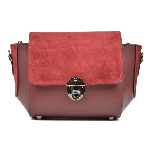 Červená kožená kabelka Carla Ferreri Mulleno