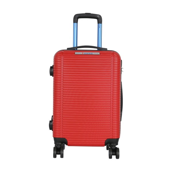 Červené kabinové zavazadlo na kolečkách Travel World