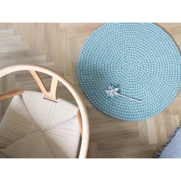 Pastelsinine pallivillane vaip , ⌀ 140 cm Ball Rugs - Wooldot-image-2