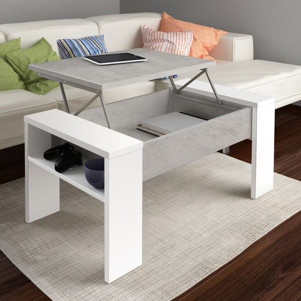 Šedo-bílý konferenční stůl s úložným prostorem Tomasucci James-image-1