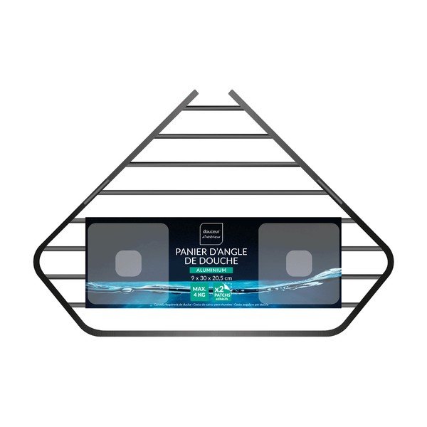 Matt must alumiiniumist vannitoa riiul ilma puurimise/nurgata Filaire Aluminium - douceur d'intérieur-image-2