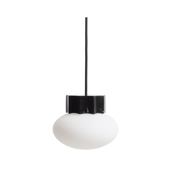 Valge/must metallist ripplamp klaasist varjuga, ø 15 cm Idela - Kave Home