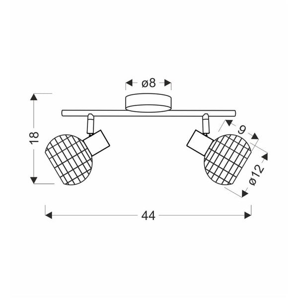Must-kreem laevalgusti metallist ja rotangist varjuga ø 12 cm Tajga - Candellux Lighting-image-3