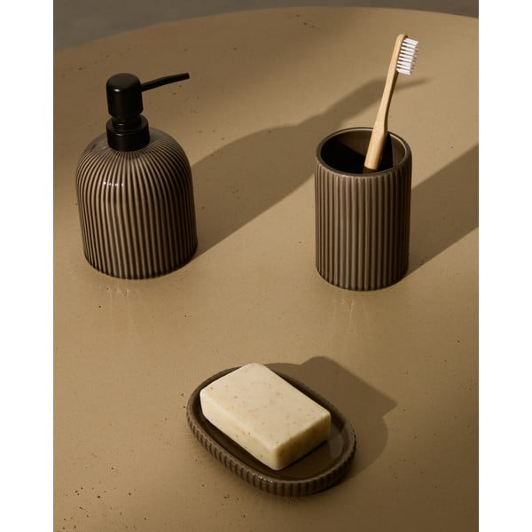 Tumepruun keraamiline hambaharjatops Selime - Kave Home-image-2