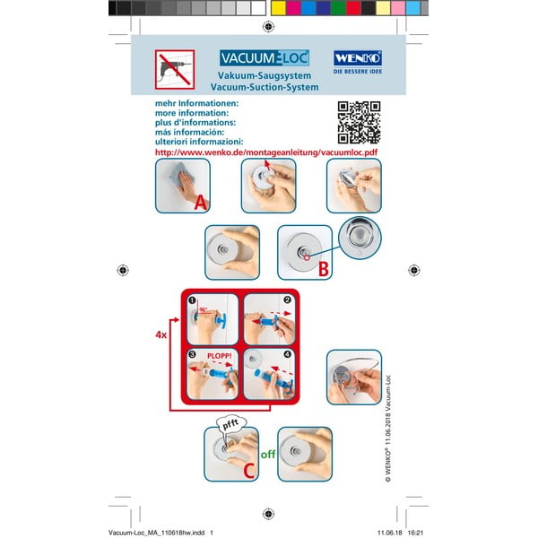 Isekinnituvad plastikust konksud, läikiv hõbedane, komplektis 2 tk. Genova - Wenko-image-4