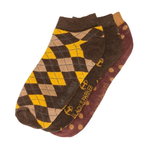 Sada 3 párů kotníkových unisex ponožek Black&Parker London Fowler, velikost 37/43