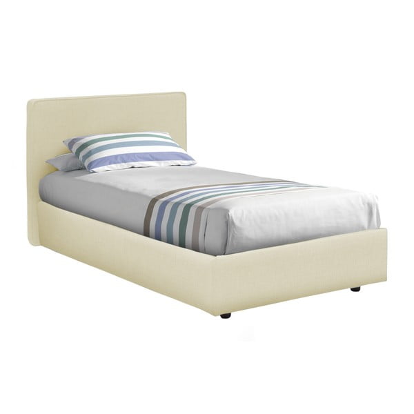 Béžová jednolůžková postel s úložným prostorem a matrací 13Casa Ninfea, 80 x 190 cm