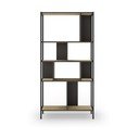 Raamaturiiul tammedekooriga must-puiduvärvi 88x175 cm Alabama - Marckeric