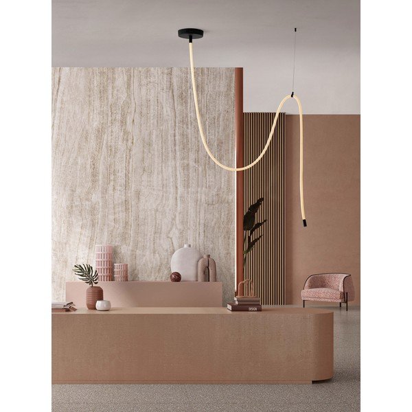 Valge/mattmust terasest hämardatav LED-rippvalgusti Ilane - Nova Luce-image-1