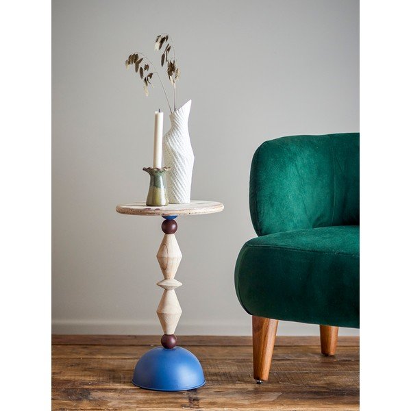 Ümmargune kuusepuidust abilaud, läbimõõduga 30 cm Mannelli - Bloomingville-image-1