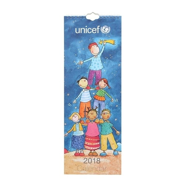 Úzký nástěnný kalendář pro rok 2018 Portico Designs UNICEF