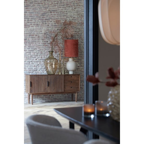 Tumepruun täispuidust madal sahtlitega kapp 150x80 cm Bitika - Light & Living-image-1