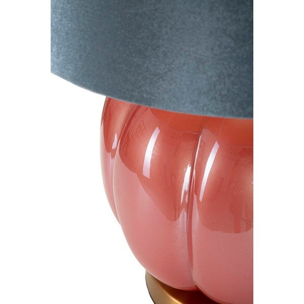Punane/sinine klaasist laualamp kangast varjuga (kõrgus 50 cm) Helene - Mauro Ferretti-image-4