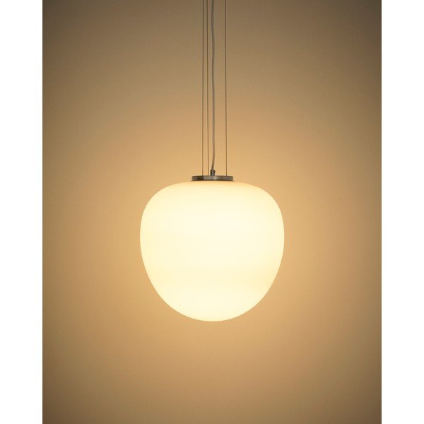 Valge ripplamp klaasist varjuga, ø 25 cm Ardali - Kave Home-image-1