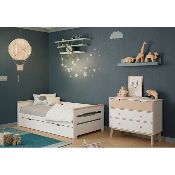 Valge madal lastekapp 100x81 cm Estefania - Marckeric-image-1