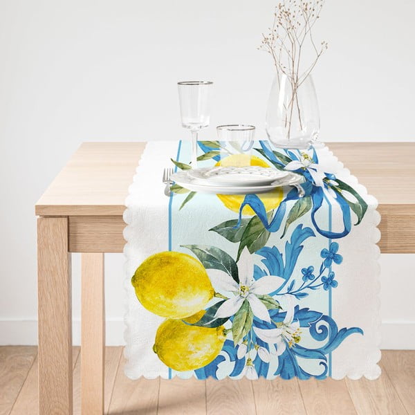 Lauajooksja Yellow Lemon, 45 x 140 cm - Minimalist Cushion Covers