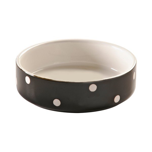 Černá zvířecí miska s puntíky Mason Cash Pet Cane, ø 13 cm