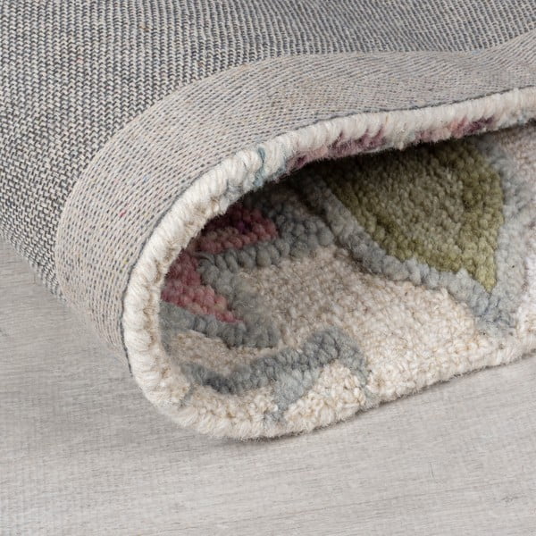 Kreem käsitsi kootud villane vaip 200x290 cm Tania Floral - Flair Rugs-image-3