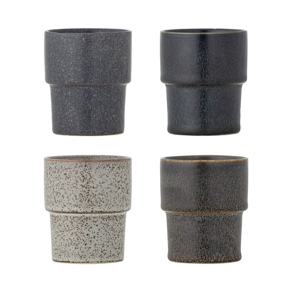 Pruunid kivikeraamikast espressotassid 4tk komplektis 150 ml Ewan - Bloomingville
