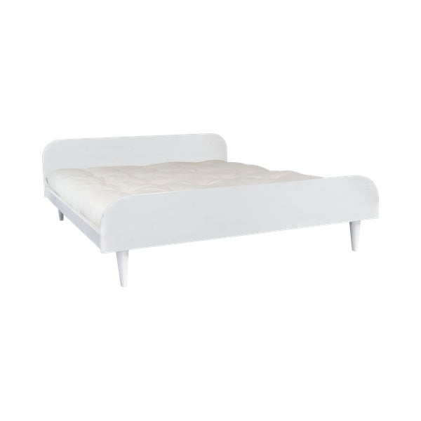 Dvoulůžková postel z borovicového dřeva s matrací Karup Design Twist Double Latex White/Natural, 160 x 200 cm