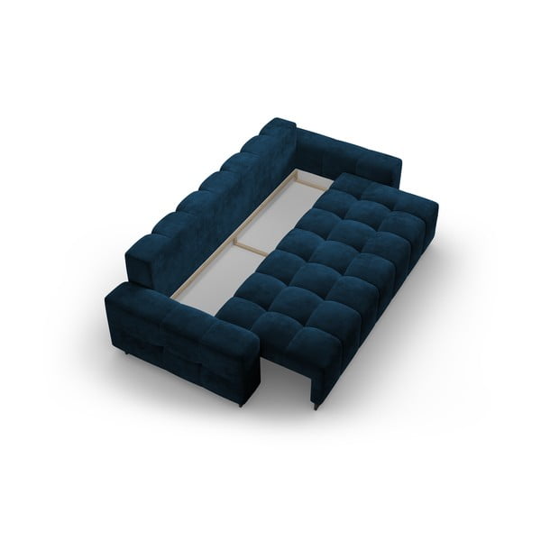 Sinine sametist panipaigaga diivanvoodi 250 cm Wicklow - Cosmopolitan Design-image-3