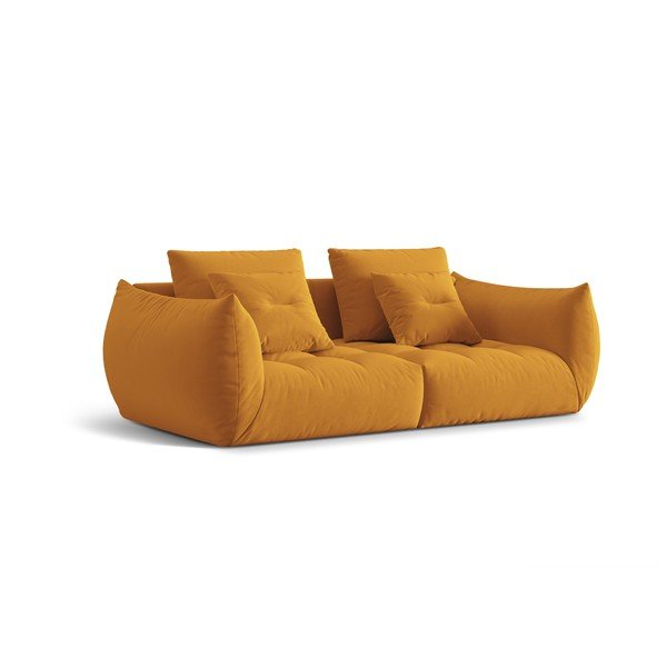 Kollane bukleekangast diivan 232 cm Bloom - Micadoni Home-image-2