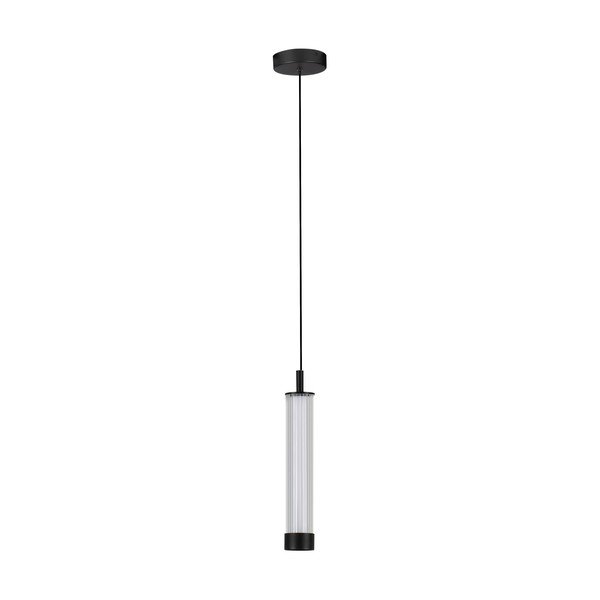 Mattmust alumiiniumist hämardatav LED-rippvalgusti klaasist varjuga, läbimõõduga 6,5 cm Glovia - Nova Luce