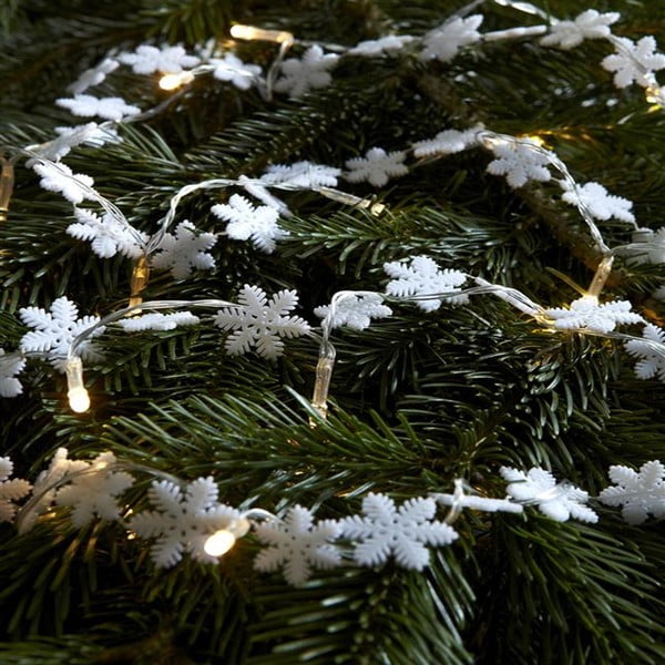 Läbipaistev LED valguskett lumehelbekeste kujul , 20 valgustit, pikkus 220 cm Snöstjarna - Markslöjd