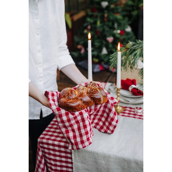 Linane köögirätik 45x65 cm Red Gingham - Linen Tales-image-2