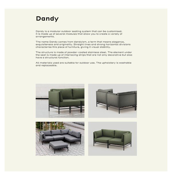 Beež polsterdatud aiatool Dandy - Sit Sit-image-1