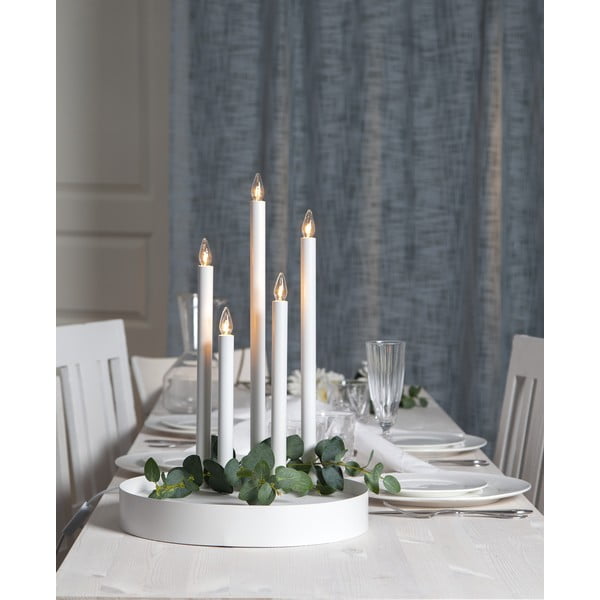 Valge LED jõuluküünla hoidja, kõrgus 46 cm Deco - Star Trading-image-1