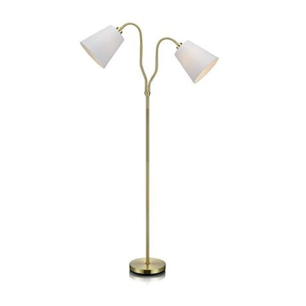 Zlatá volně stojící lampa s bílými stínidly Markslöjd Modena