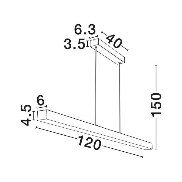 Valge/mattmust LED-rippvalgusti, hämardatav kivist kaunistusega Vaster - Nova Luce-image-2