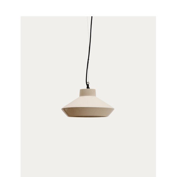 Beež ripplamp keraamilise varjuga, ø 31 cm Portol - Kave Home-image-4