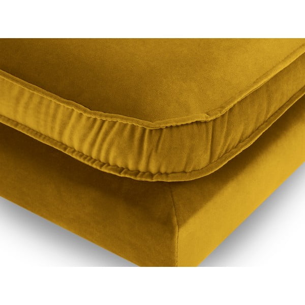 Kollane sametist jalatugi mustade jalgadega Lento - Kooko Home-image-3