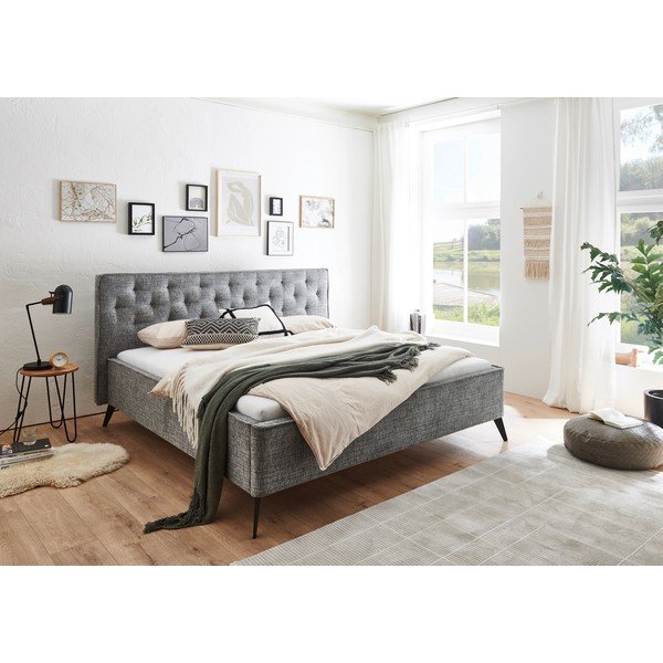 Hall polsterdatud kaheinimesevoodi 180x200 cm Alicante – Meise Möbel-image-1