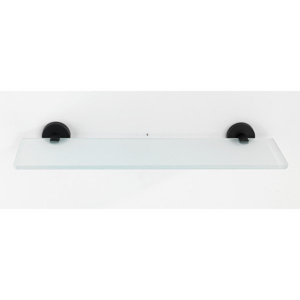 Seinale paigaldatav klaasist riiul matt musta roostevabast terasest käepidemetega Bosio - Wenko-image-1