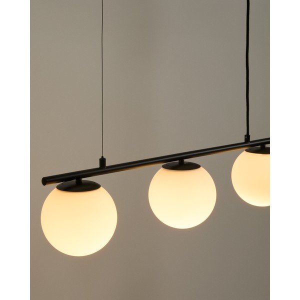 Valge/must metallist ripplamp klaasist varjuga Brisia - Kave Home-image-2