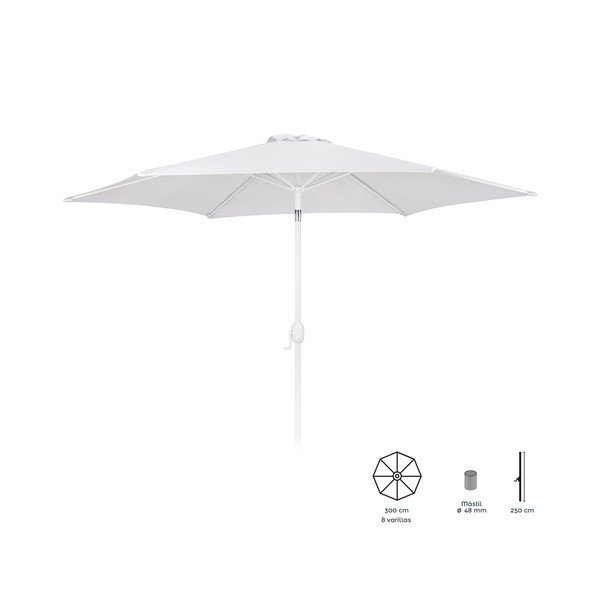 Valge päikesevarju ø 300 cm Alba - LDK Garden-image-1