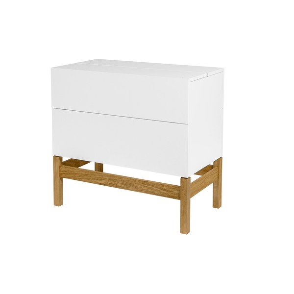 Valge/loomulikku värvi veinikapp 75x70 cm Grande - Woodman-image-1