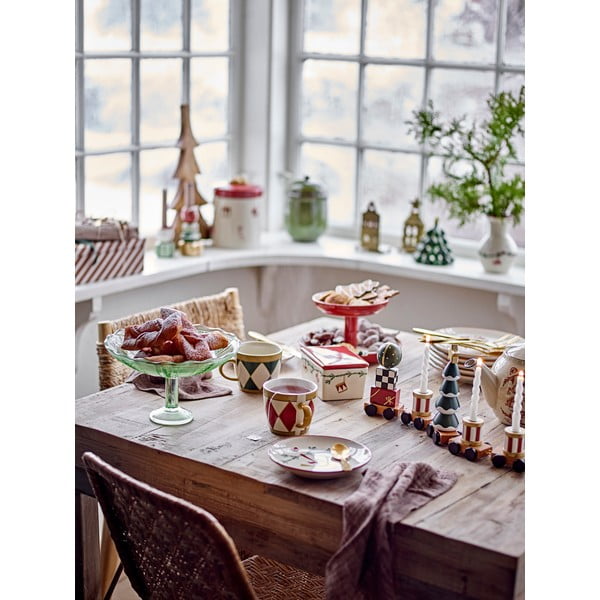 Valged kivikeraamikast jõulumotiividega magustoidutaldrikud, 2 tk komplektis ø 16 cm Yule - Bloomingville-image-3