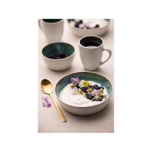 Valge/roheline kivikeraamikast kauss 850 ml White/Green - Bitz-image-3