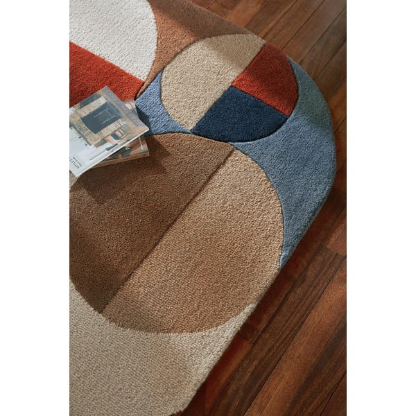 Terrakottapunane käsitsi kootud villane vaip 160x230 cm Mia Arch - Flair Rugs-image-2