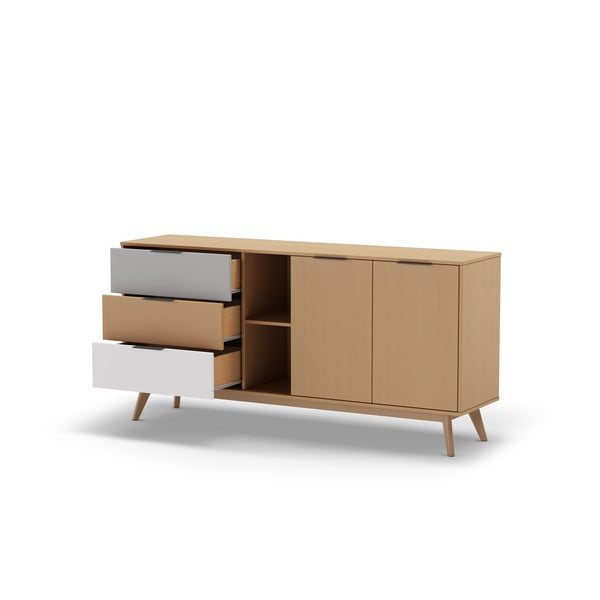 Madal kapp männipuidust naturaalses värvitoonis 165x81 cm Elfa - Marckeric-image-3