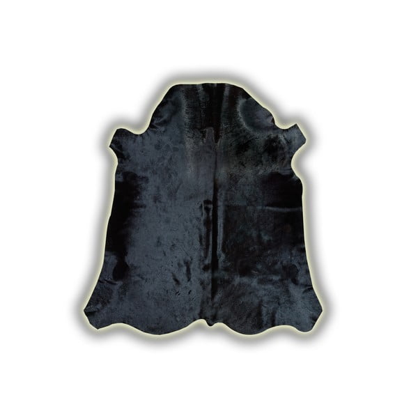 Černá kožená předložka Pipsa Normand Cow, 170 x 190 cm